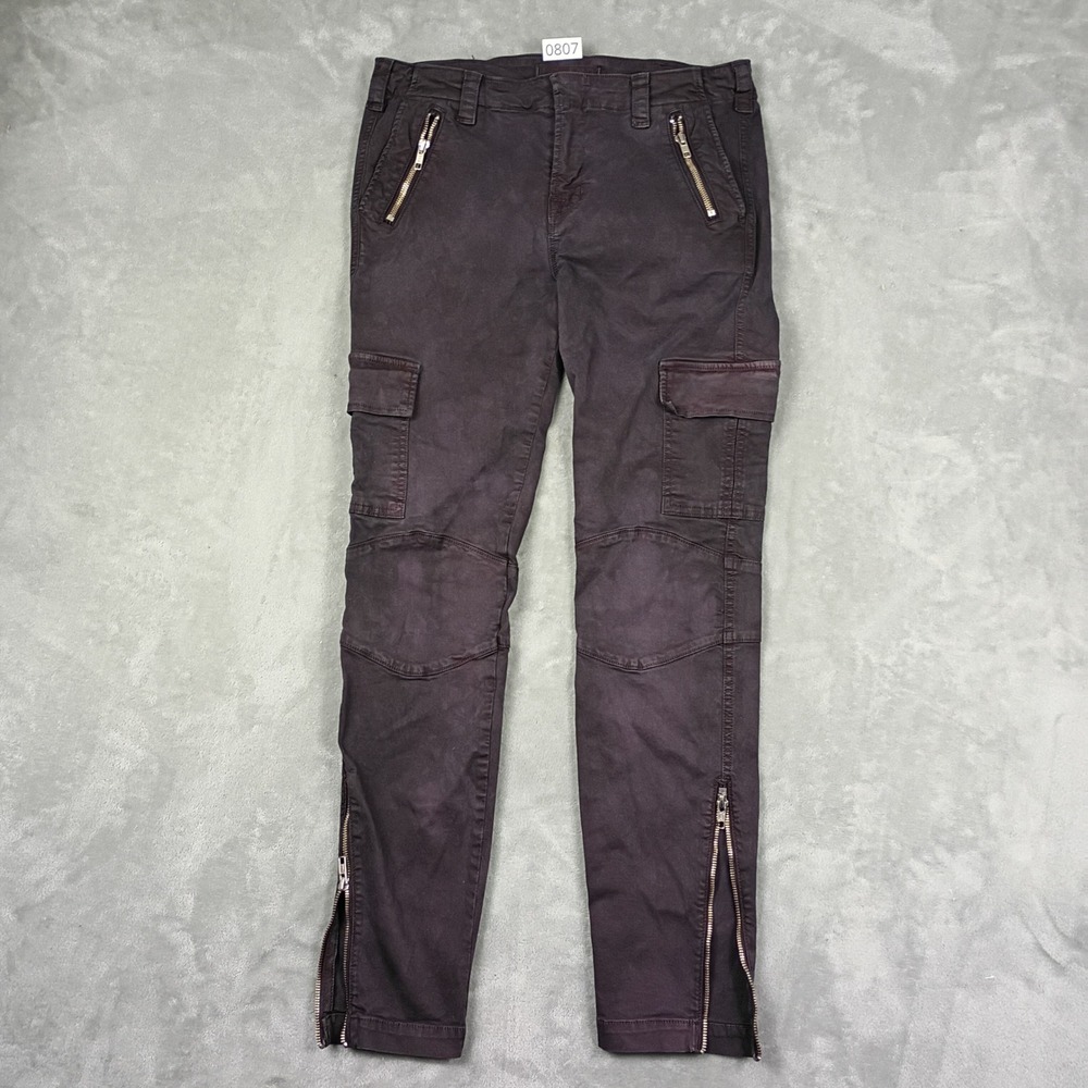 J Brand Cargo Pants Womens 30 Purple Zipper Ankle Utility Gorpcore Moto Edgy